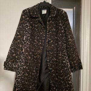 Old Navy Women's Leopard Print Trench Coat